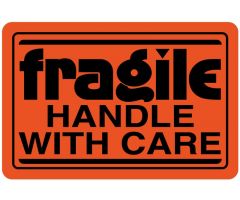 Fragile Shipping Label, 3" x 2"