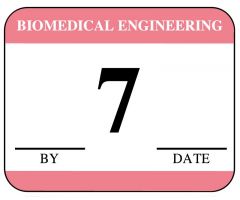 Biomedical Engineering Inspection Label, 1-1/4" x 1" - Pink