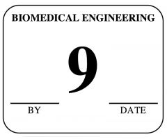Biomedical Engineering Inspection Label, 1-1/4" x 1" - Black