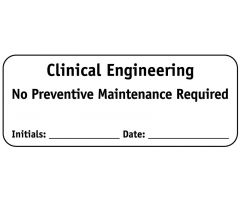 Clinical Engineering No PM Required, 2-1/4" x 7/8"
