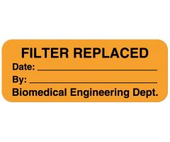 Filter Replaced Label, 2" x 7/8"
