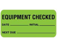 Equipment Checked Label, 1" x 2"