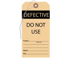 Defective Do Not Use Tag, 3-1/8" x 6-1/4"