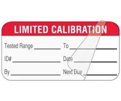 Limited Calibration Label, 1-1/2" x 3/4"