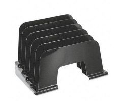 Large Black 5-Section Incline Sorter, 13-1/4" x 9" x 9"