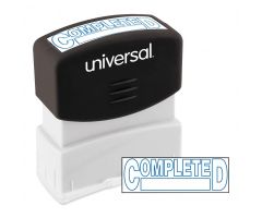 Pre-Inked "Completed" Message Stamp, Blue