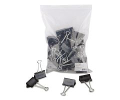2" Black Large Binder Clips, 1" Capacity