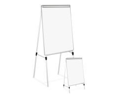 Dry Erase Easel Board, Easel Height: 42" to 67", Board: 29" x 41", White / Silver