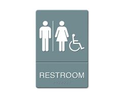 ADA Sign,Restroom/Wheelchair Accessible Tactile Symbol,Molded Plastic,6" x 9"