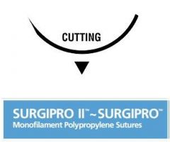 Surgipro-II Suture, Blue, Size 8/0, 24", MV-175-8 Needle