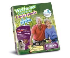 Unique Wellness 8130 Absorbent Underpads-30"x36"-8/Pack