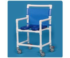 Chair Shower/Commode 350lb Capacity Blu/Wht 4 Cstr/2 Lk 21x25x40" MdSz Adlt Ea