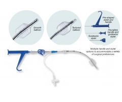 Retrograde Cardioplegia Catheter with Self-Inflating Balloon, Textured, Conventional Retraction Technology, Preshaped Stylet and Handle, 14 Fr, 14 mm