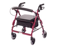 Essential Medical Featherlight Demi Walker-Hand Brakes-Red