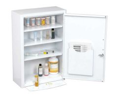 Global Industrial Medicine Cabinet with Pull-Out Shelf, 18"W x 8"D x 27"H, White