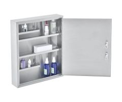 Global Industrial Stainless Steel Medical Cabinet W/Double Key Locks, 14"Wx3-18"Dx17-18"H