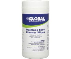 Global industrial stainless steel cleaner wipes, 40 wipes/canister, 6 canisters/case