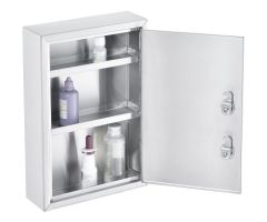 Global Industrial Stainless Steel Medical Cabinet W/Double Key Locks, 8"Wx2-5/8"Dx12-1/8"H