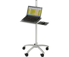 Global Industrial Mobile Height Adjustable Laptop Computer Workstation Security Cart
