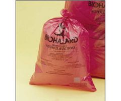 Bel-Art Red Biohazard Disposal Autoclavable Bags,13-20 Gallon,2.0 mil Thick,25"W x 35"H,200/PK