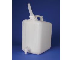 Bel-Art HDPE Jerrican with Spigot 11859-0050, 20 Liters, Screw Cap, 3/4" I.D. Spout, White, 1/PK