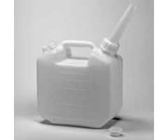 Bel-Art HDPE Jerrican 10935-0000, 5 Liters (1.25 Gallons), Screw Cap, 1" I.D. Spout, White, 1/PK