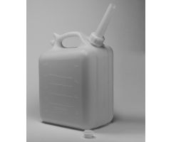 Bel-Art HDPE Jerrican 10937-0000, 20 Liters (5 Gallons), Screw Cap, 3/4" I.D. Spout, White, 1/PK