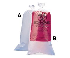 Bel-Art Clear Biohazard Disposal Bags,Non-Printed,1-3 Gallon,1.5 mil Thick,12"W x 24"H,100/PK