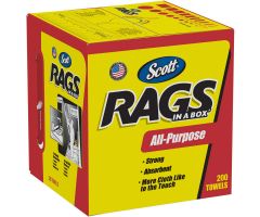 Scott rags in a box 10" x 12" 200/box, white - kim75260