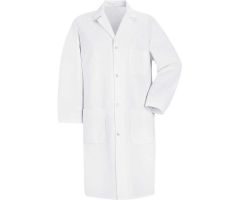 Red Kap Men's Gripper-Front Lab Coat,White,Poly/Cotton,S