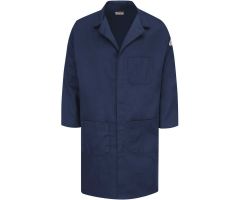 Bulwark Unisex Concealed Snap Front Lab Coat,Navy,Cotton/Nylon,L