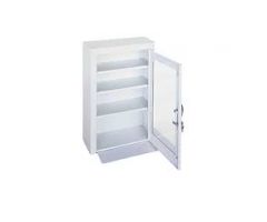 Durham Mfg Medicine Cabinet with Plexiglass Door, 18"W x 8"D x 27"H, White