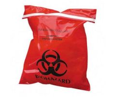 Red Stick-On Biohazard Waste Bags,2 mil,12"W x 14"L,100/Box