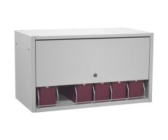 Omnimed Retractable Locking Panel For Cubbie File Rack, Light Gray