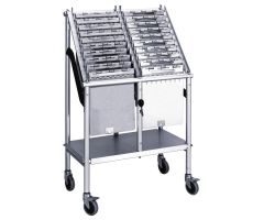 Omnimed Wheeled Chart Carrier, 2-Tier, 23"W x 13"D x 37"H, Anodized Aluminum