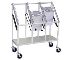 Omnimed Wheeled Chart Carrier, 3-Tier, 33"W x 13"D x 37"H, Anodized Aluminum