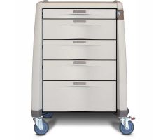 Capsa Healthcare Avalo Treatment Cart, 5 Drawers, Core Lock, 2 Handles, Light Crme