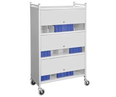 Omnimed Versa Cabinet Style Rack with Locking Panels, 3 Shelves, Light Gray