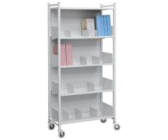 Omnimed versa multi-purpose open style rack, 4 shelves, light gray