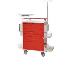 Harloff Classic Tall Six Drawer Super Stat Emergency Cart, Red - 6411