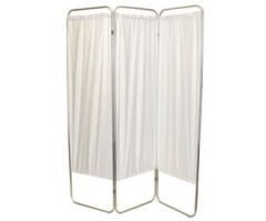 FEI King Size 3-Panel Privacy Screen with Casters, 6 mil Vinyl Panels, 85"W x 68"H, White