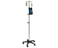 Omnimed Mobile Tablet IV Cart with 4 Rams Hooks, 22" Dia. Base, Adjustable Height Up To 7 Ft.