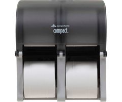 GP Compact Quad Translucent Smoke Vertical Four Roll Coreless Tissue Dispenser - 56744