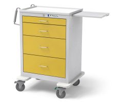 Waterloo Healthcare 4-Drawer Steel Tall Isolation Cart, Key Lock, Yellow