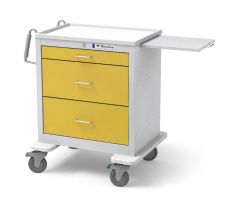 Waterloo Healthcare 3-Drawer Steel Short Isolation Cart, Key Lock, Yellow