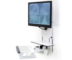 Ergotron 61-080-062 StyleView Sit-Stand Vertical Lift for Patient Room, White