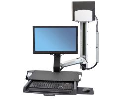 Ergotron 45-270-026 StyleView Sit-Stand Combo System with Worksurface, Polished Aluminum