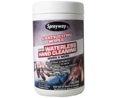 Sprayway crazy clean wipes, waterless hand cleaning, 70 wipes/can - sw983 - pkg qty 6