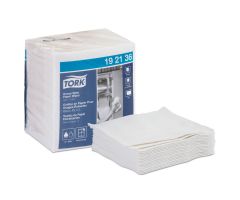 Tork heavy-duty paper wiper 1/4 fold, 13" x 12.5", white, 56/pack, 16/case - 192136