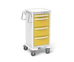 Waterloo Healthcare 4-Drawer Aluminum Junior X-Tall Isolation Cart, Key Lock, Yellow